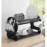 Space-Saving 2-Tier Dish Drying Rack with Utensil Holder, , large