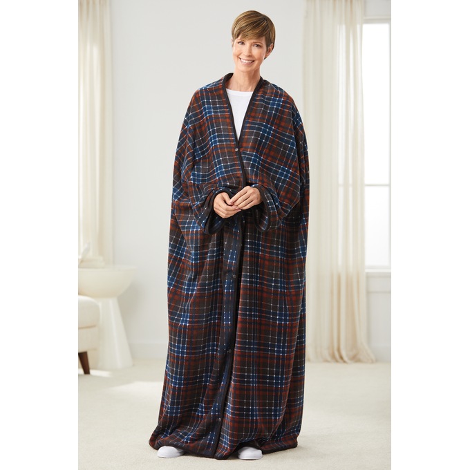 Polar Fleece Blanket Robe, , large