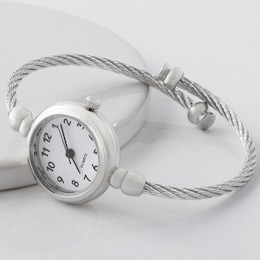 Round Open-Bracelet Wristwatch, , large