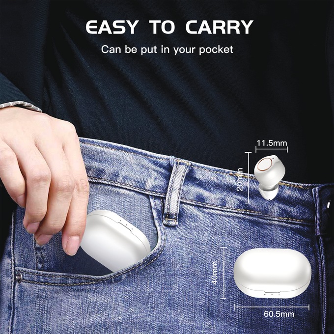 Bilateral Hearing Aids with Charging Case, White, large