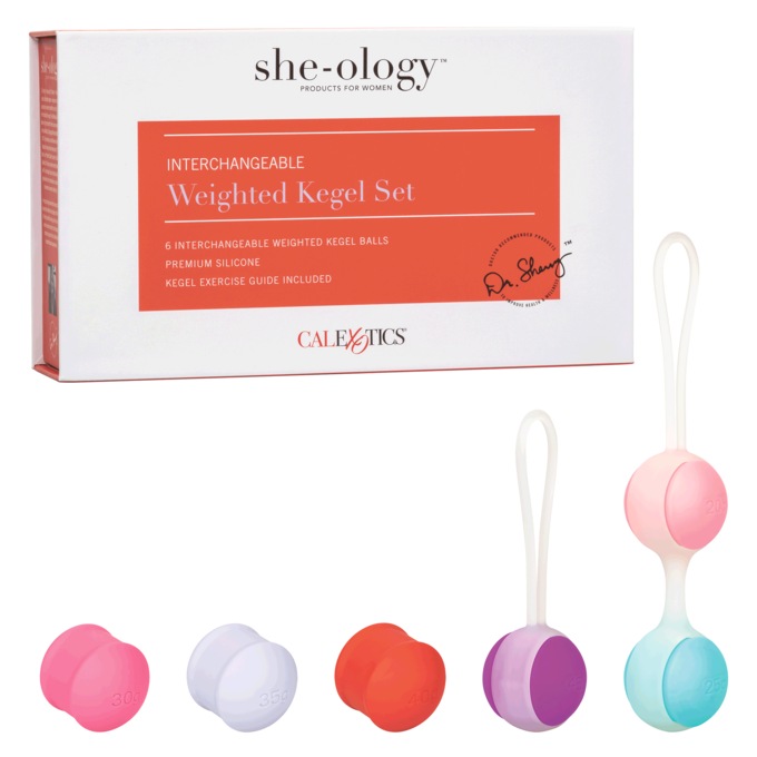 She-Ology Interchangeable Weighted Kegel Set by Calexotics, , large