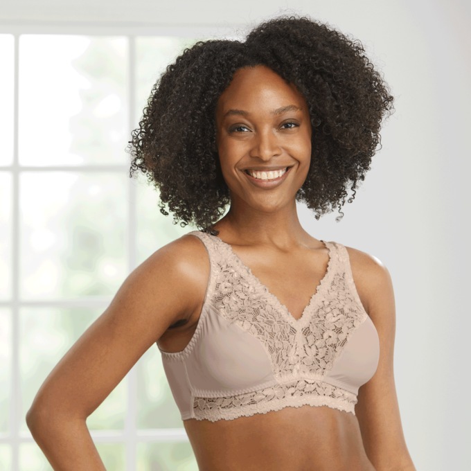 Instant Shaping® by Plusform® Soft Support Lace Bra, , large
