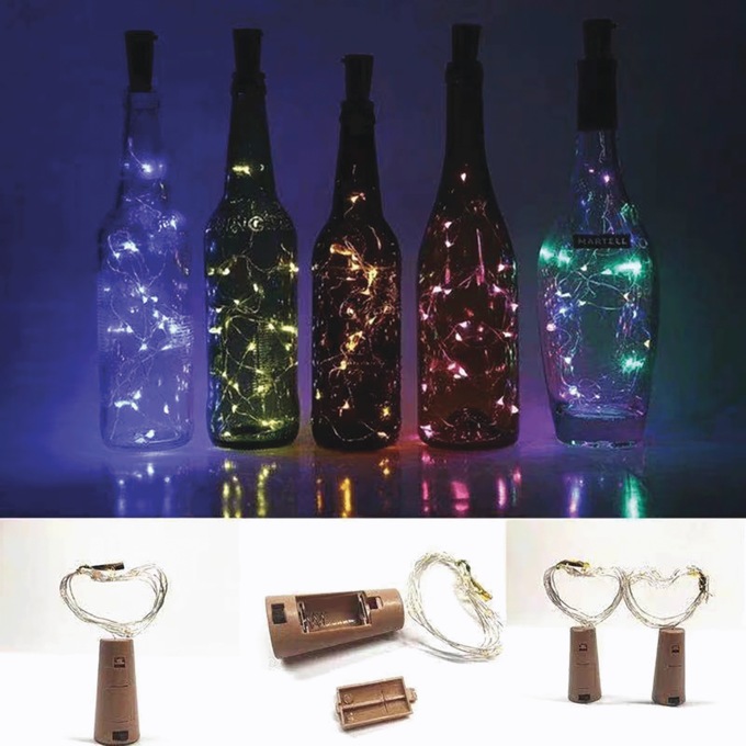 Set of 3 Bottle String Lights, , large