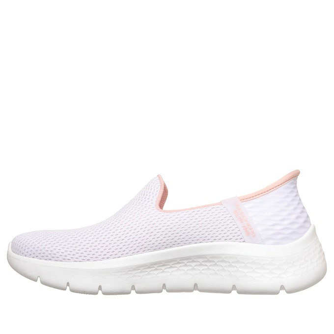 Skechers Women's Slip-Ins GO WALK Flex Relish Slip-On, White Pink, large