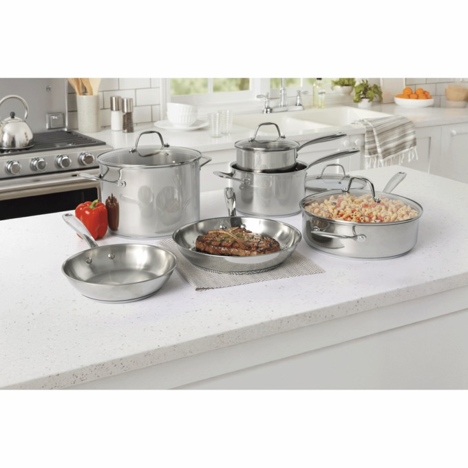 Guy Fieri Flavortown 10-Piece Stainless Steel Cookware Set, , large