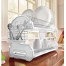 Space-Saving 2-Tier Dish Drying Rack with Utensil Holder, , large
