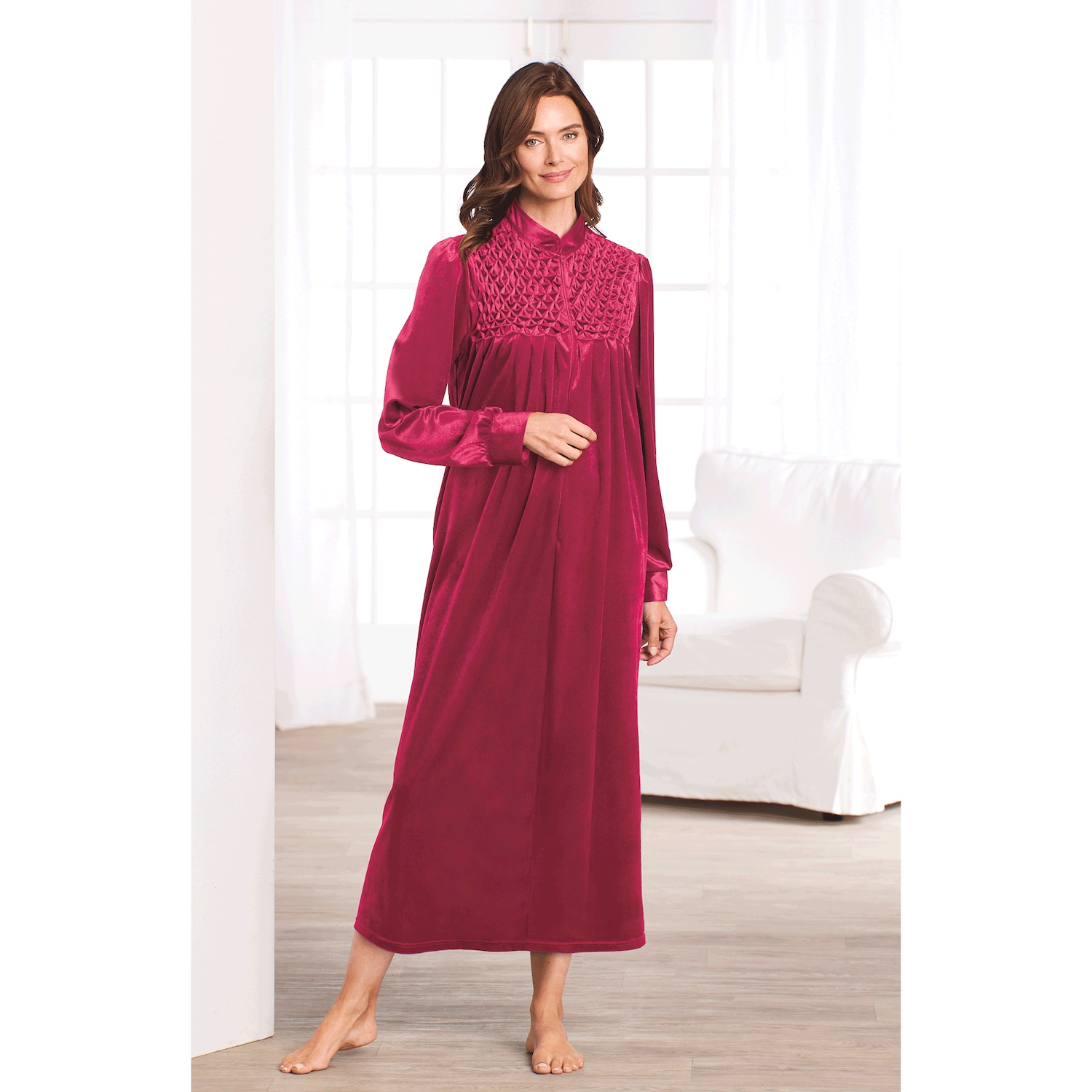 Zip Front Velour Robe Dr. Leonard's