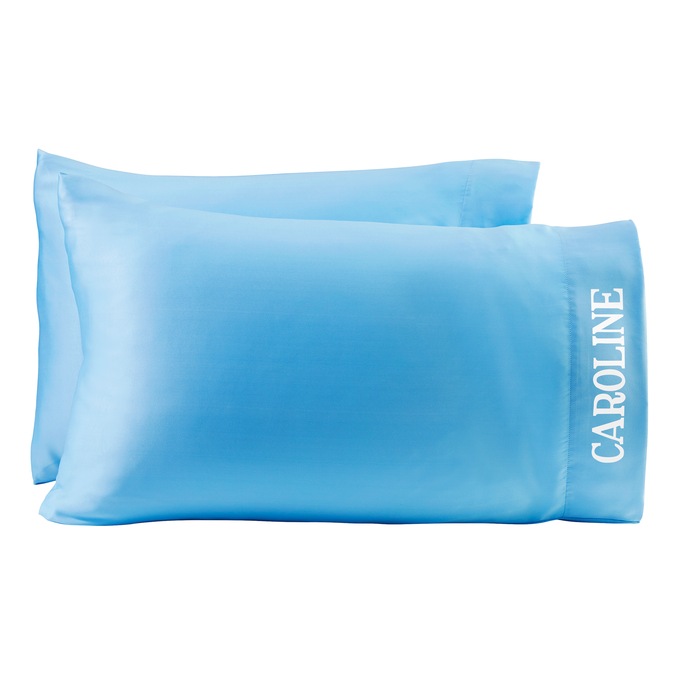 Satin Pillowcase Set, Blue, large