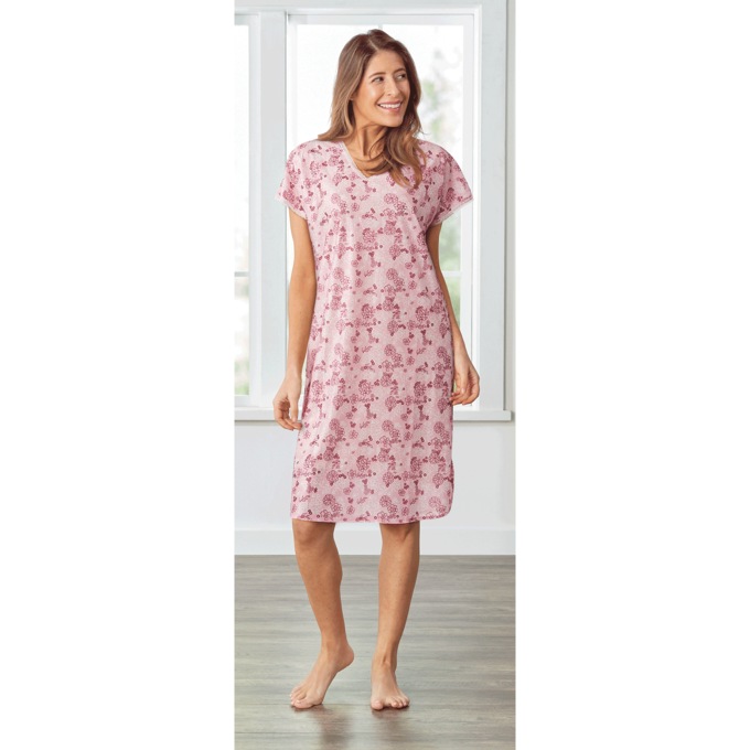 Lace Trim Nightshirt, , large