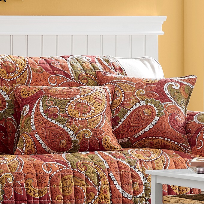 Quilted Furniture Protector and Pillow Cover, Paisley, large