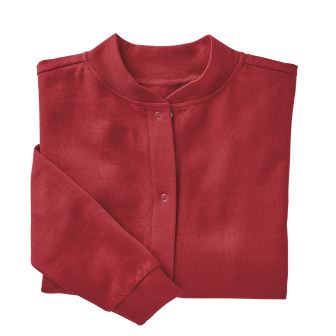 Snap-Front Cardigan, Ruby Red, large