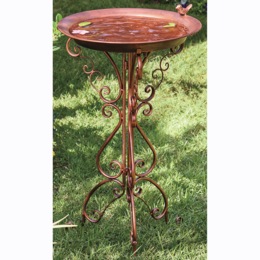 Bronze Scroll Bird Bath, , large