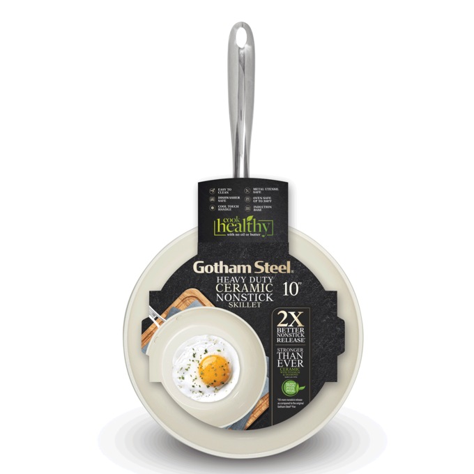 Gotham Steel Natural 10" Fry Pan, Cream Cream Silver, large