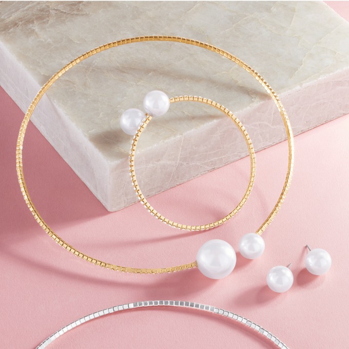 Faux-Pearl Crystal Jewelry Set , , large