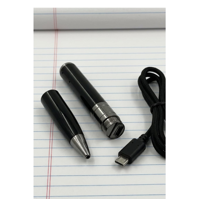 Spy Camera/Voice Recorder Pen, Silver Black, large