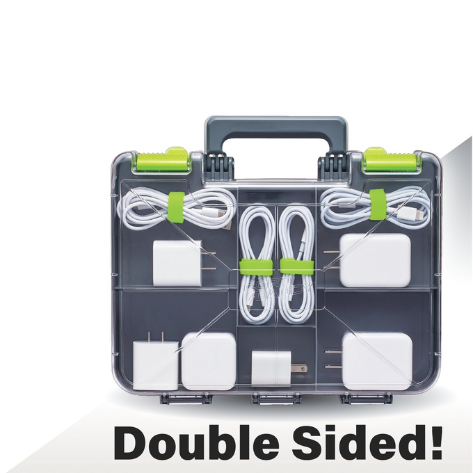Cord Daddy Portable Cord Organizer with Built-in Cable Tester, Black, large