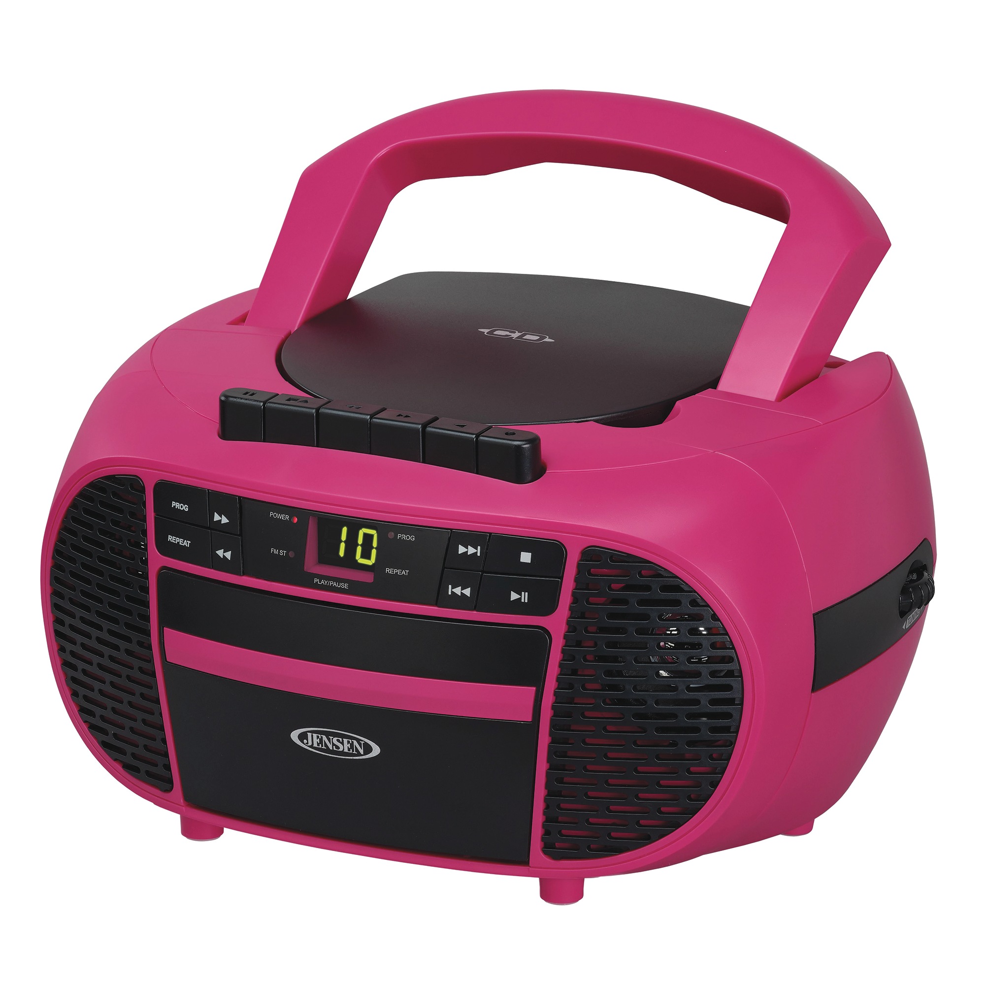 Jensen Stereo For CD, Cassette and AM/FM Radio, Magenta, large