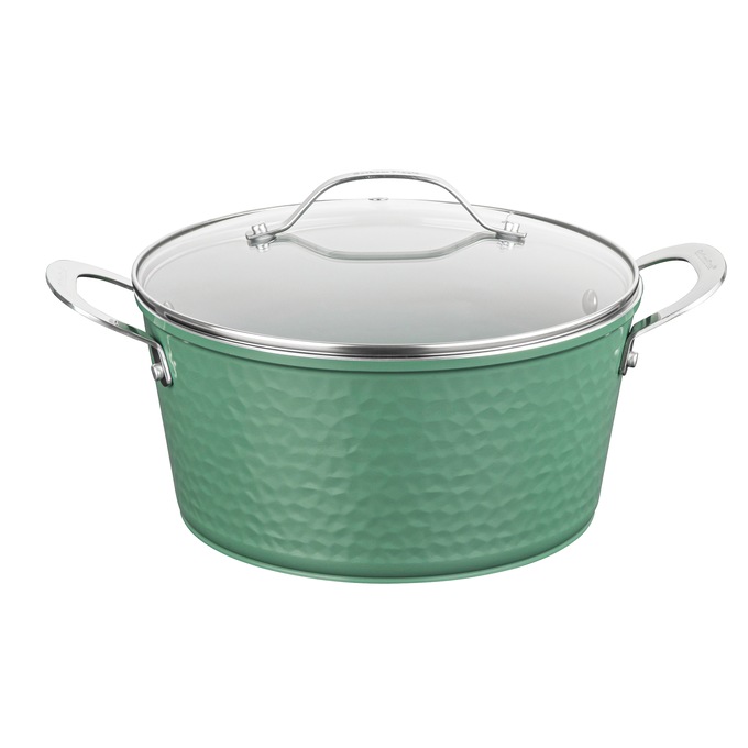 Gotham Steel Hammered Ceramic 10-piece Cookware Set, Sage Green, large