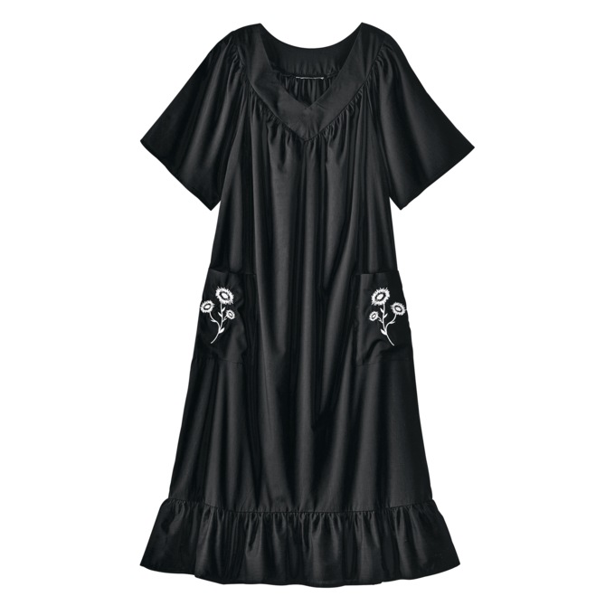 Sundress with Flounce, Black, large