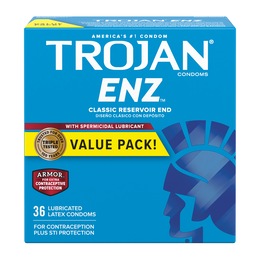 Trojan Enz Condom with Spermicidal Lubricant&mdash;Pack of 36, , large