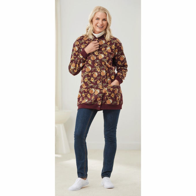 Snap-Front Cotton-Blend Women's Cardigan, , large
