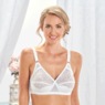 Lace Crossover Bra, White, large