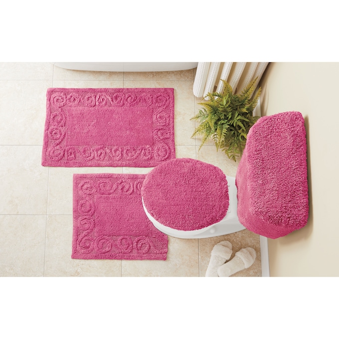 Color Connection 5-Piece Cotton Bath Rug & Toilet Cover Set, , large