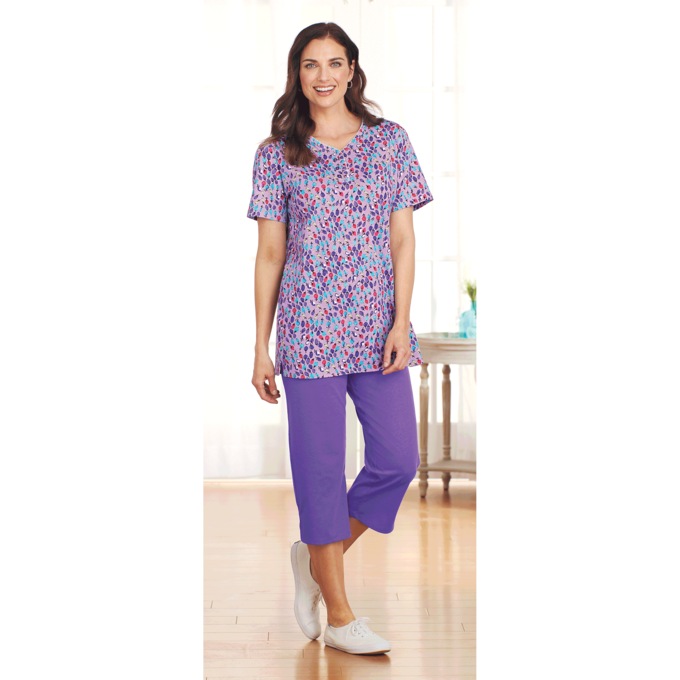Henley Capri Set, Purple, large
