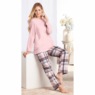 Women's Plaid Flannel PJ Set, Rose, large