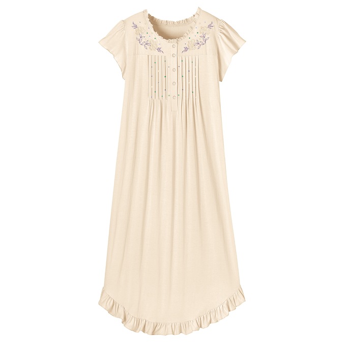 Knit Gown With Embroidery, , large