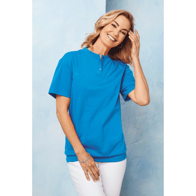 Banded Bottom Henley, Patriot, large