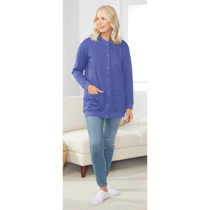 Snap-Front Cardigan, Very Peri, large