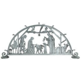 Silver Standing Nativity Scene, , large
