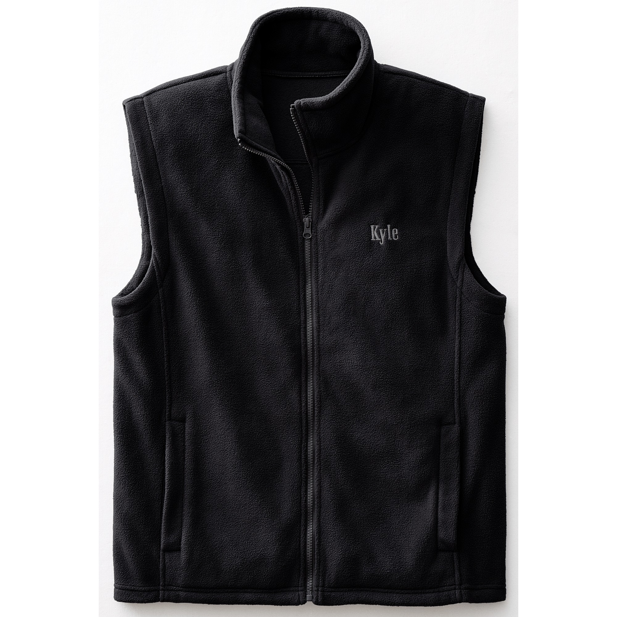 Men's Personalized Fleece Vest, Black, large