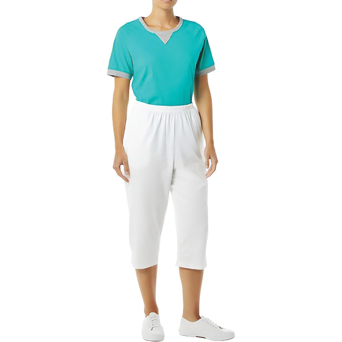 Knit Capri, White, large