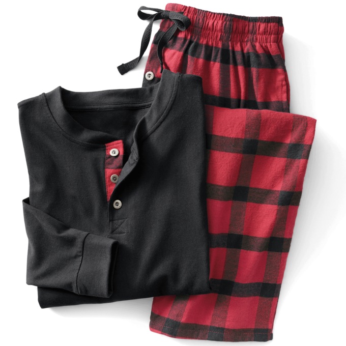 Cozee Corner&reg; Men's Flannel 2-Piece PJ Set, , large