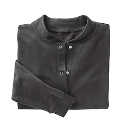 Snap-Front Cotton-Blend Women's Cardigan, Black, large