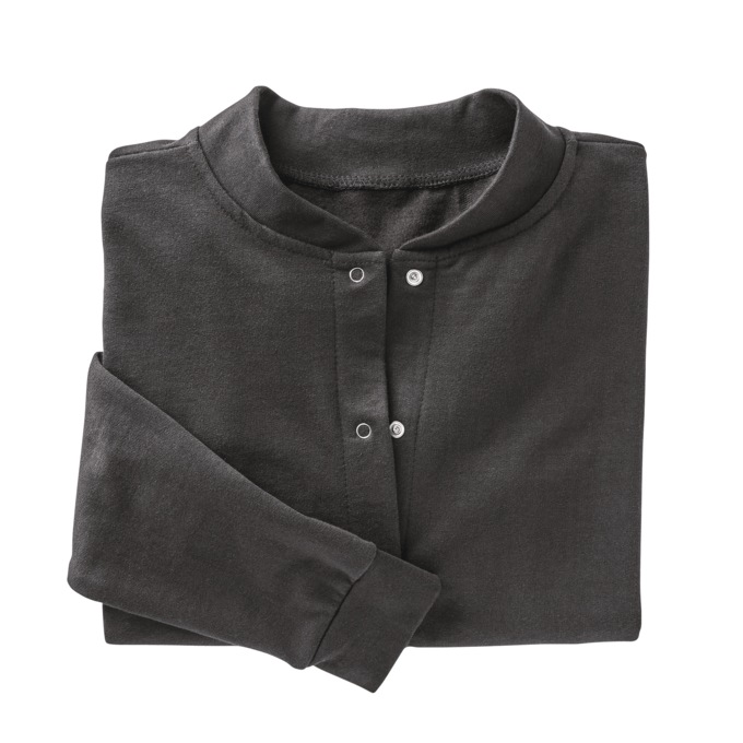 Snap-Front Cardigan, Black, large