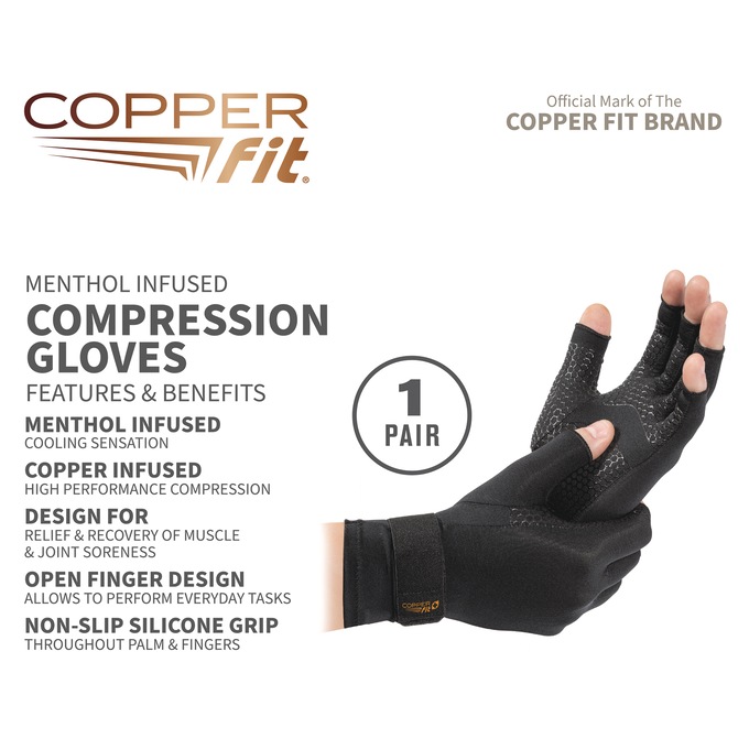 Copper Fit Ice Compression Gloves, , large