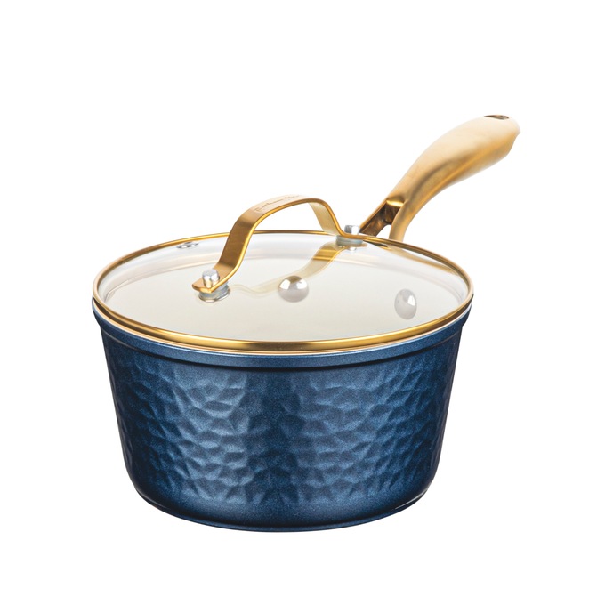 Gotham Steel Hammered Ceramic 10-piece Cookware Set, Navy, large