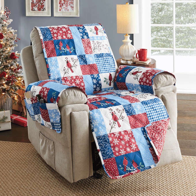 Reversible Holiday Recliner Cover, , large