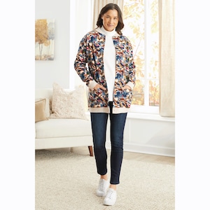 Snap-Front Cotton-Blend Women's Cardigan, , large