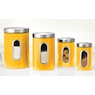 Set of 4 Window Canisters with Stainless Steel Lids, , large
