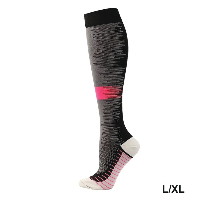 3-Pack Gradient Stripe Compression Socks, , large
