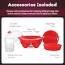 Elite Gourmet 7-Egg Cooker with Timer, Red, large