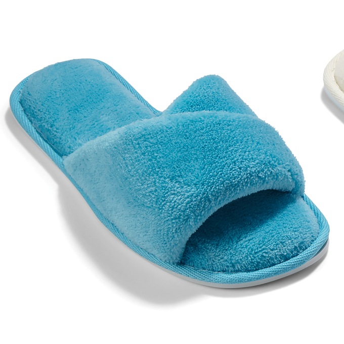 Women's Terry Slipper, Turquoise, large