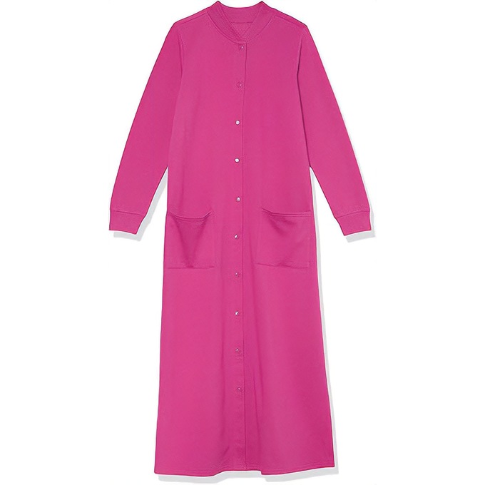 Solid Snap Front Robe, Plumberry, large