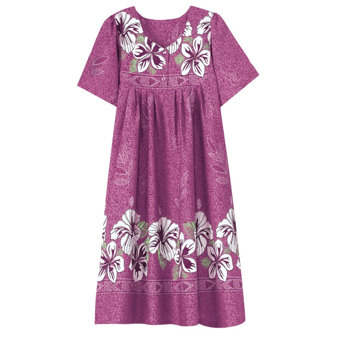Border Print Patio Dress, Plumberry, large