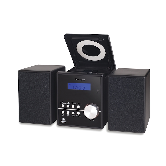 ProScan Compact CD Shelf Stereo with Bluetooth, Black, large