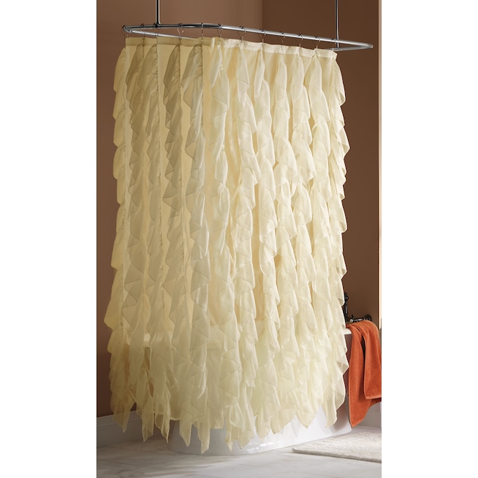Cascade Shower Curtain, Ivory, large